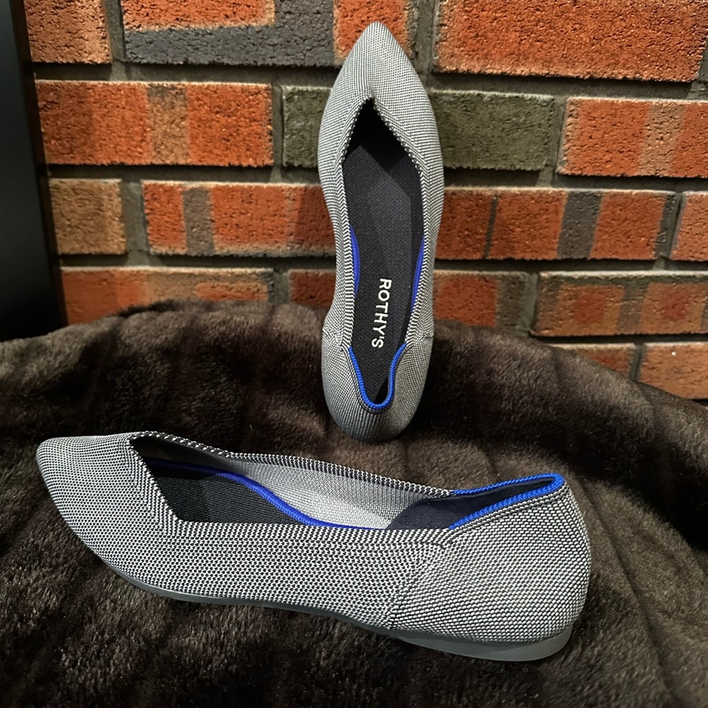 Rothy's grey and Blue Flats